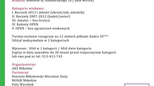 Powalczą o Puchar Starosty