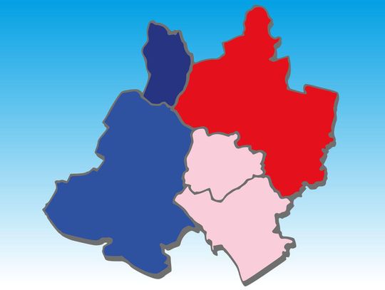 Powiat politycznie podzielony