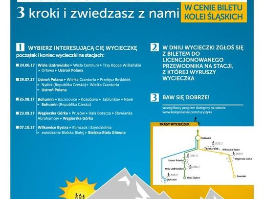 Wycieczki z przewodnikiem po Beskidach w cenie biletu Kolei Śląskich