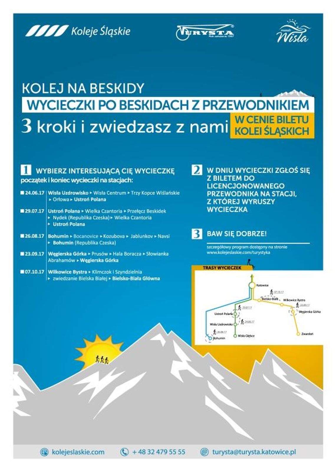 Wycieczki z przewodnikiem po Beskidach w cenie biletu Kolei Śląskich