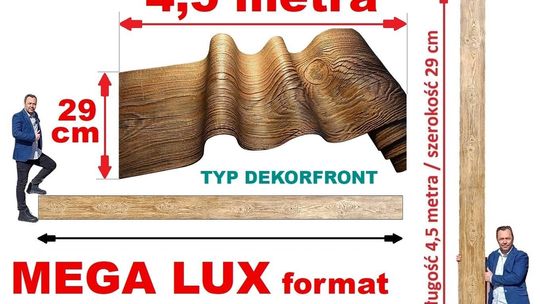 NOWOŚĆ! Elastyczna deska dekoracyjna MEGA FORMAT XXXL DekorFront  4,5 m x 29 cm