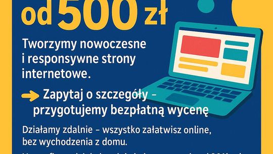 Strony www od 500 zł - pełna obsługa od domeny po publikację! Gotowa nawet w kilka dni!