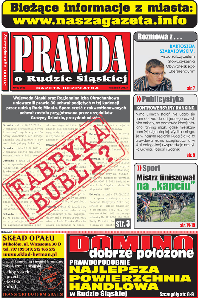 E-wydanie "Prawda o Rudzie Śląskiej" - wrzesień 2013